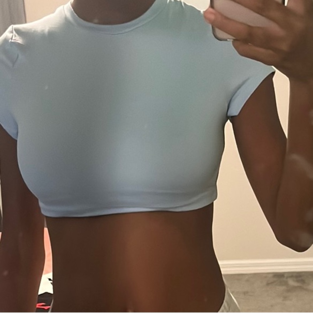 Light Blue Crop Top